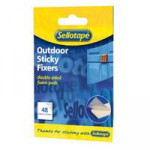 Sellotape Sticky Fixers. Outdoor. 20x20mm. Pack of 48