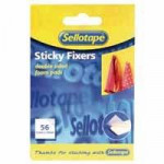 Sellotape Permanent Sticky Fixers, Pack of 56 Pads, 12 x 25mm
