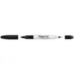 Sharpie Twin Tip CD Marker, Black, Pack of 12, S0921670