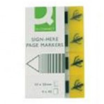 Quick Signature Marker, 40 sheets per pad, 20 x 50mm, Pack of 4