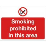Smoking Prohibited In This Area 450x600mm PVC, Each