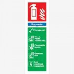 Fire Safety 'Dry Powder' Sign