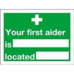 Your First Aider Is 150x200mm Self Adhesive, Each