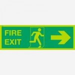 Photoluminescent Fire Exit Arrow Right Sign