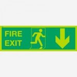 Photoluminescent Fire Exit Arrow Down