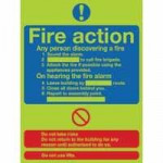 Photoluminescent Fire Action Sign