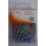 Zip Striped Paperclips. Assorted Colours. 33mm. Pack of 50. Each NS001