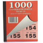 Cloakroom and Raffle Tickets 1-1000, Pack of 6 books