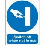 Switch Off When Not In Use 100x75mm Self Adhesive, Each