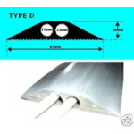 Snap Fit Type D Rubber Cable Protector. 1.5m. Black