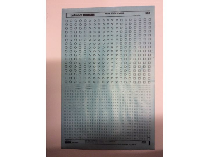 Letraset Symbols Black 552 Work Study Symbols