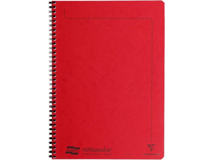 Clairefontaine Europa Notemaker Wiro Notebook A4 90gsm 120 Page Red
