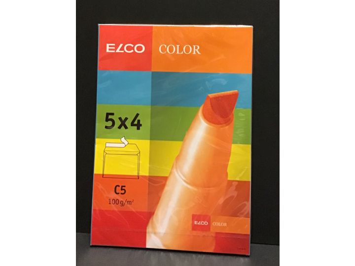 Elco Assorted Coloured Envelopes, C5 (229 x 162mm),  Peel & Seal, 5 Colours, Pack of 20
