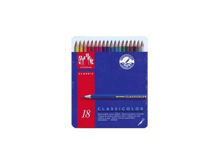 Caran D'Ache Classicolor Colour Pencils, Tin of 18 Water-soluble