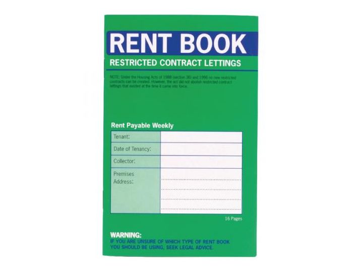 Rent Book Restricted Contract Lettings 16 Pages, Green Cover