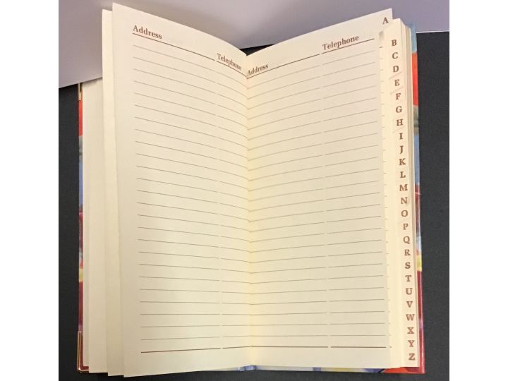 Address Book, 154mm by 82mm, Flowers Picture Cover