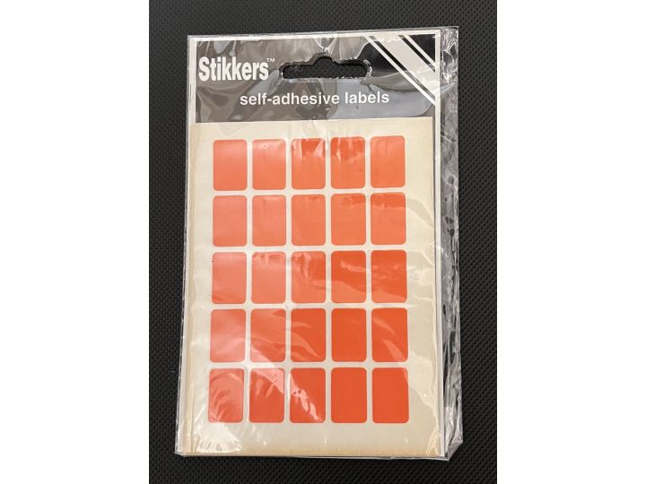 Stikkers Labels 12 x 18mm Orange Pack of 175