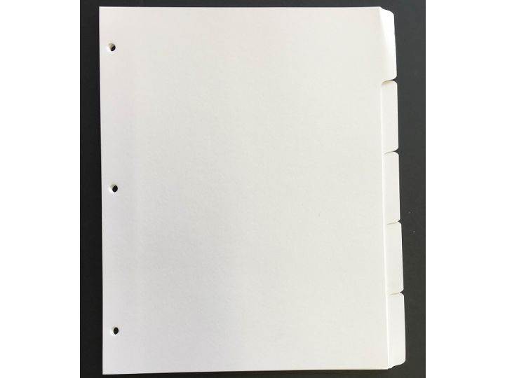 US Letter Size 5 part Dividers