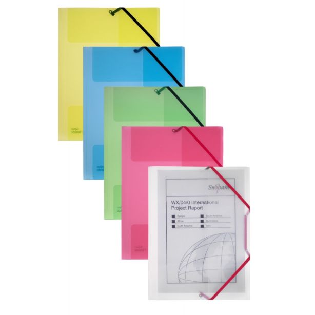 Snopake Superline Filelastic A4 Transparent Green, Dark Blue Elastic