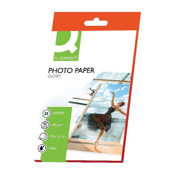 Q Connect Photo Gloss Paper, 10 x 15cm, Pack of 25