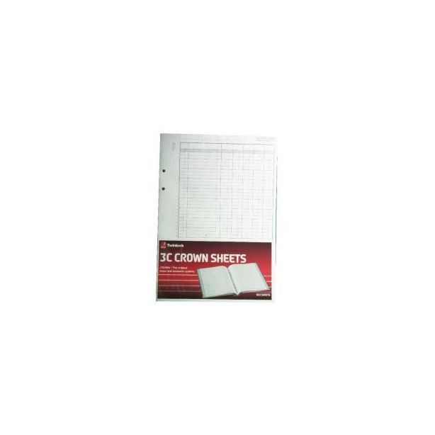 Crown 3C, 5 Column Abstract Analysis Refill Sheets, Size 324 x 229mm, Pack of 100