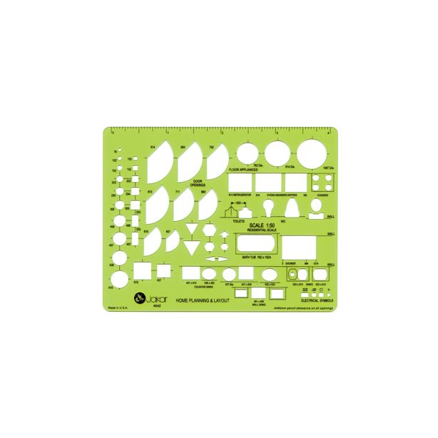 Jakar 4642 Home Planning & Layout Template Scale 1:50