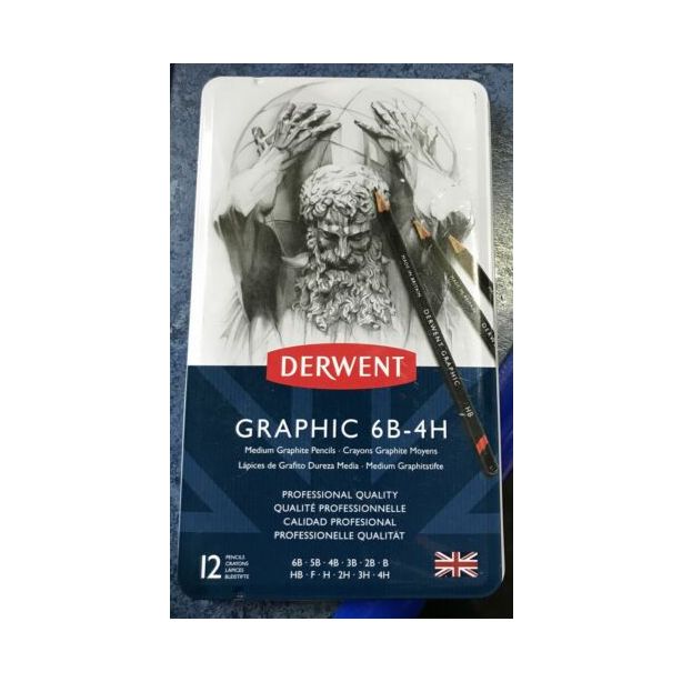 Derwent Graphic Designer Set, 6B - 4H Medium, Pack of 12