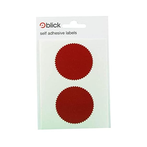 Blick Label Company/Legal Seal 50mm diameter, serrated edge. Red. Pack of 8