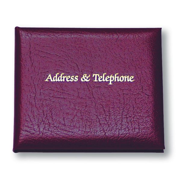 Montana Grain Leather 133x159mm Address & Telephone Book, Burgundy
