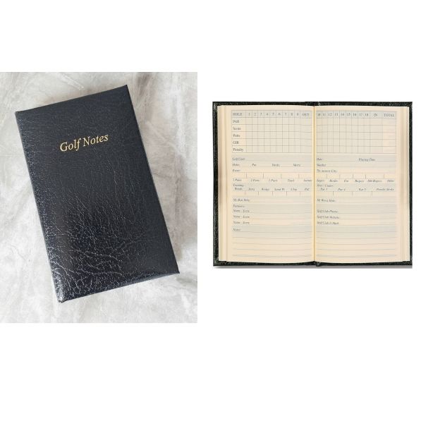 Montana Grain Leather Golf Notebook, Black