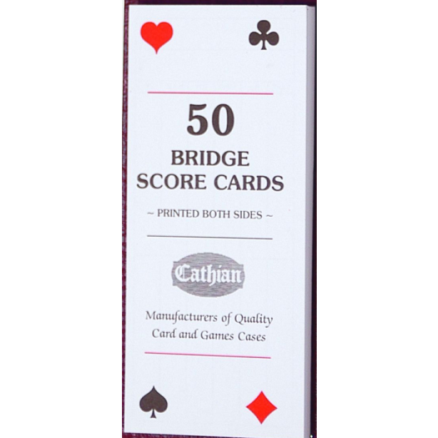 Bridge Score Pad Refill 50 cards