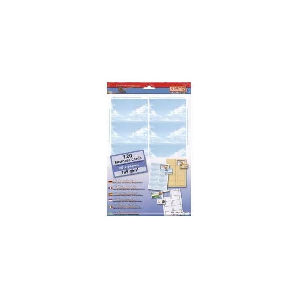 Leonardo Decorative Business Cards, Blue Clouds Pack of 100