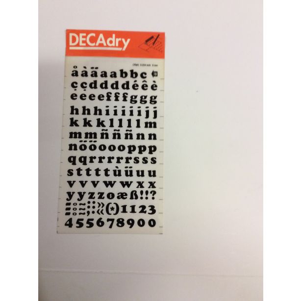 Decadry Transfers No78, 36pt, 9mm, 0.354inch, Black