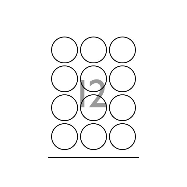 Decadry White Labels, Diameter 60mm, Pack of 1200 labels