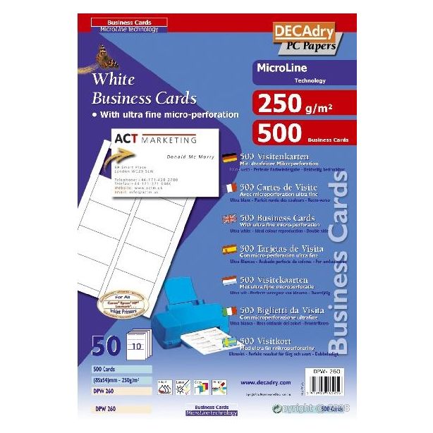 Decadry 250gsm Business Cards, Pack of 500