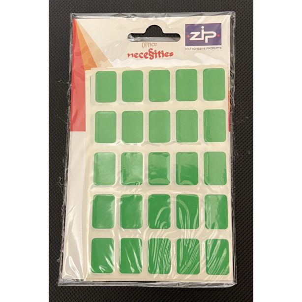 Zip Labels 12 x 18mm Green Pack of 175
