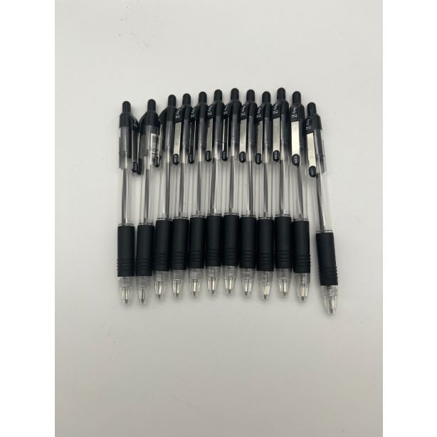 Zebra Z-Grip Retractable Ball Point Pen 1.0mm Medium Nib Black Ink Pack of 12