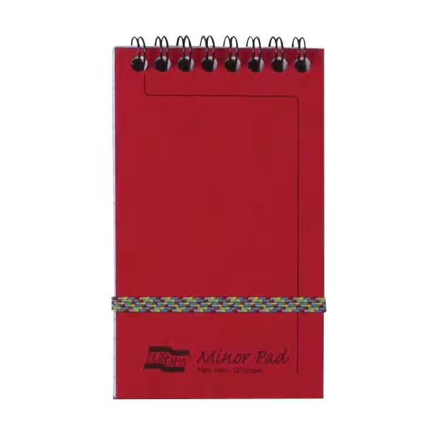 Clairefontaine Europa Minor Pad, 127 x 76mm, Lined Paper, Red Cover