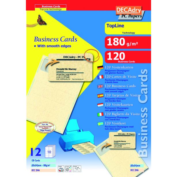Parchment Champagne Business Cards, Pack of 120