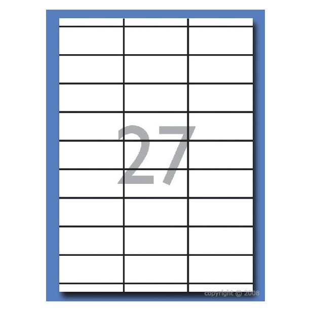 Decadry White Labels 70x31mm With Square Corners, Pack of 2700 labels