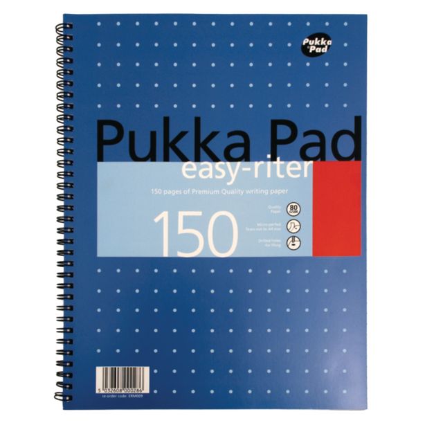 Pukka Easy-Riter A4 Wirebound 4 Hole Notebook, Pack of 3
