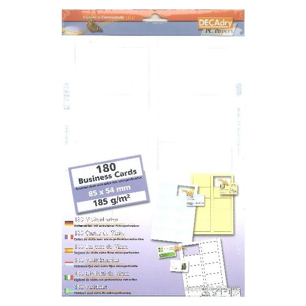 Decadry 185gsm Business Cards, Pack of 180