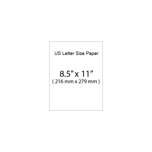 US Letter Size Paper 216x279mm 80gsm White Pack of 10 sheets