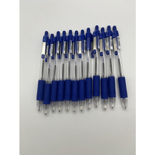 Zebra Z-Grip Retractable Ball Point Pen 1.0mm Medium Nib Blue Ink Pack of 12