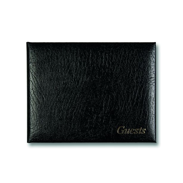 Montana Grain Leather Guest Book, Black