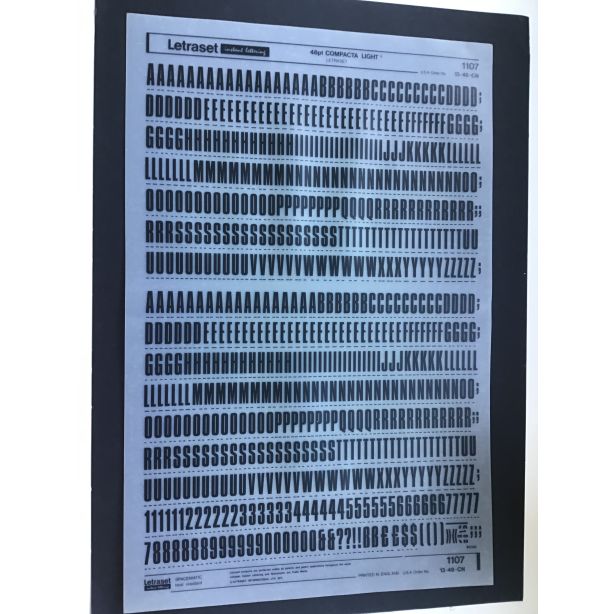 Letraset Black 1107 48pt. Compacta Light Capital Letters