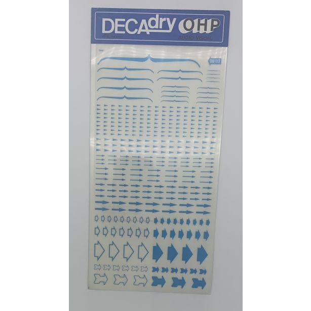 Decadry OHP Transfers No117, Brackets & Arrows, Blue