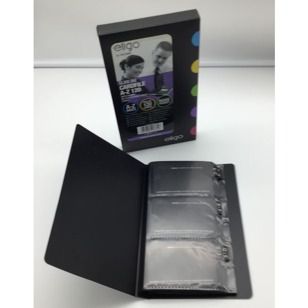 Snopake Eligo Cardfile A-Z Index, 120 Business Card Capacity, Black 