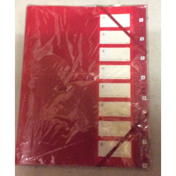Snopake Elasticated 8 Part File, Red
