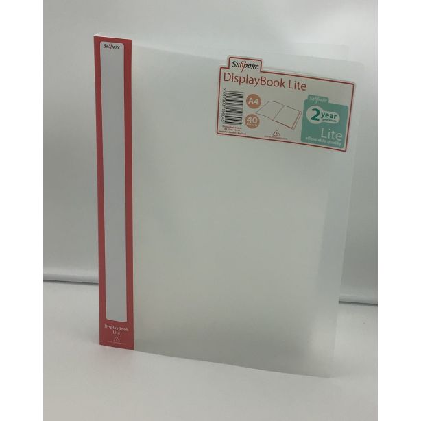 Snopake Lite Display Book 40-Pocket A4 Clear, Pack of 6